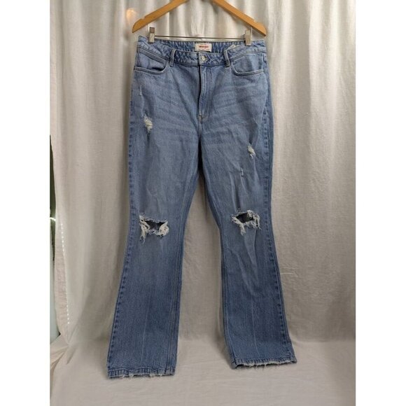 Wrangler womens 14 high rise bold boot cut distressed light jeans 32" inseam B7 - Picture 1 of 11